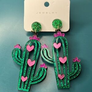 Clip On Cactus Earrings